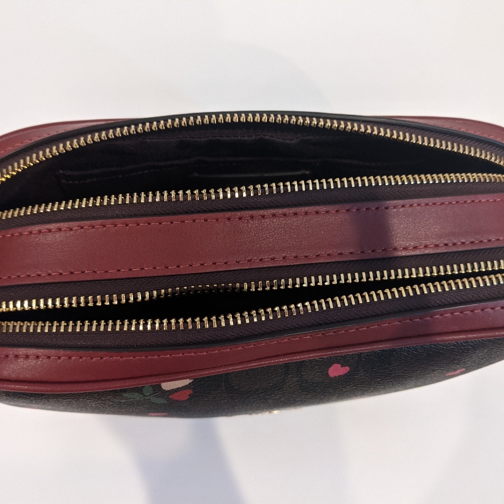 Coach Jes Crossbody In Signature Canvas With Heart Pe… Gem